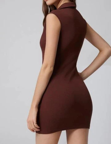 Rochie scurta SHEIN, maro, L
