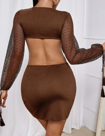 Rochie scurta SHEIN, maro, L Maro