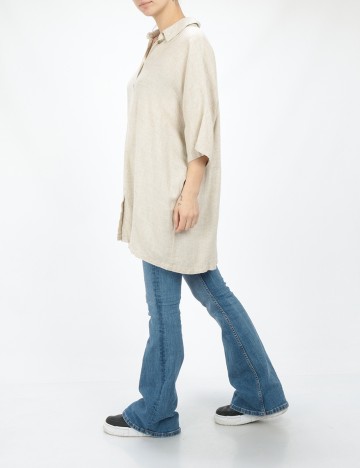 Camasa overzise Vero Moda, crem, M