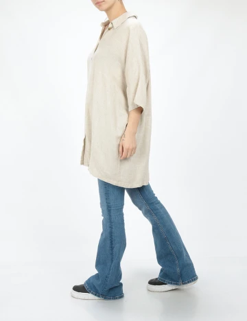 Camasa overzise Vero Moda, crem, M