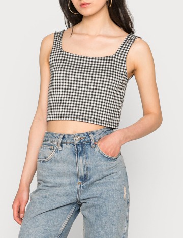 
						Top Vila, negru/alb, XS
