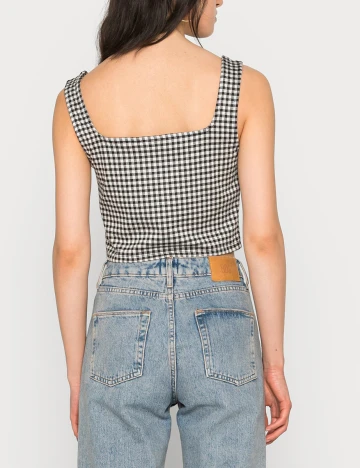 Top Vila, negru/alb, XS