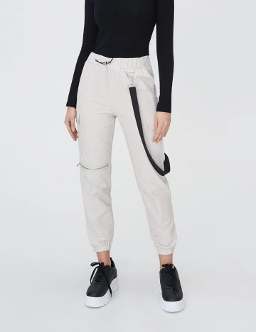 Pantaloni Sinsay, ecru, S Alb