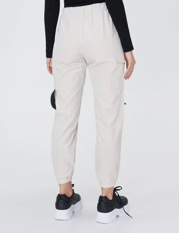 Pantaloni Sinsay, ecru, S Alb