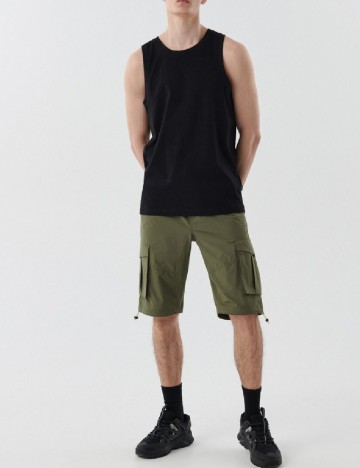 Pantaloni scurti CROPP, verde inchis