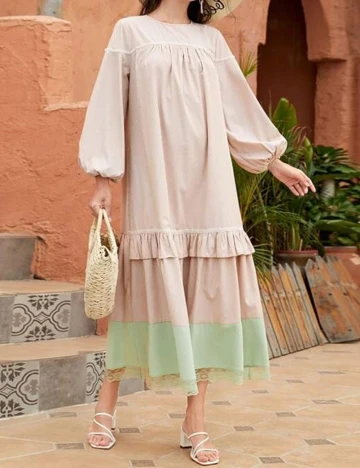 Rochie lunga SHEIN, crem, S