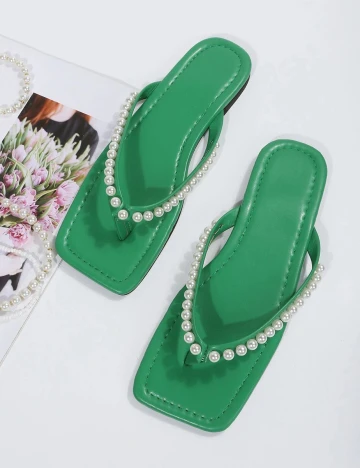Slapi SHEIN, verde, 38