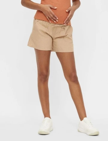Pantaloni scurti Mamalicious Plus Size, maro Maro