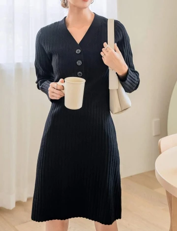 Rochie medie SHEIN, negru, M Negru