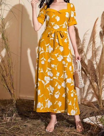Rochie lunga SHEIN, mustar, S
