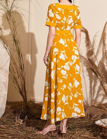 Rochie lunga SHEIN, mustar, S