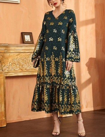 Rochie Lunga SHEIN, verde, S