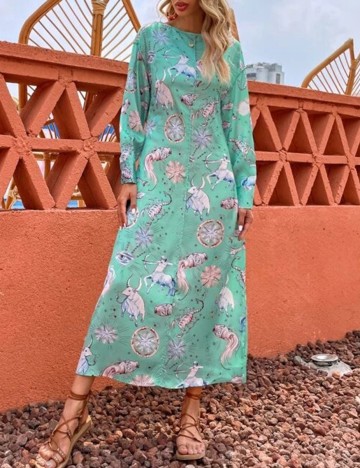 Rochie Lunga SHEIN, verde, M