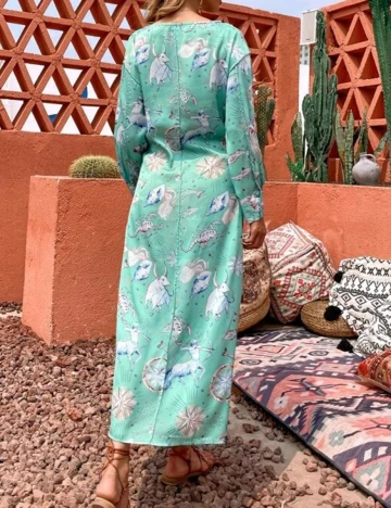 Rochie Lunga SHEIN, verde, M Verde