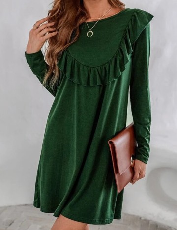Rochie scurta SHEIN, verde, S