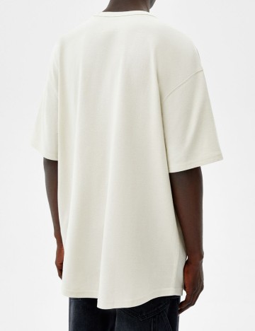 Tricou Bershka, ecru, L