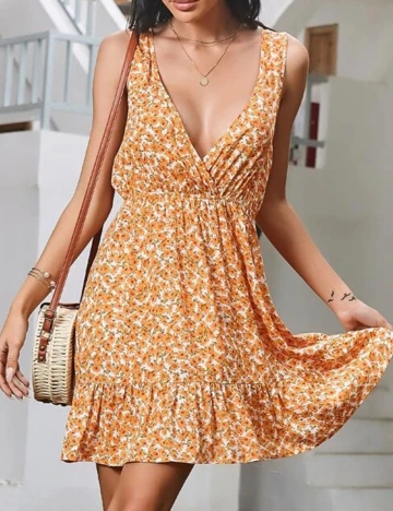 Rochie scurta SHEIN, portocaliu, S