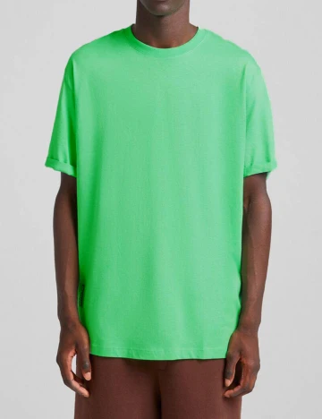Tricou Bershka, verde, XL Verde