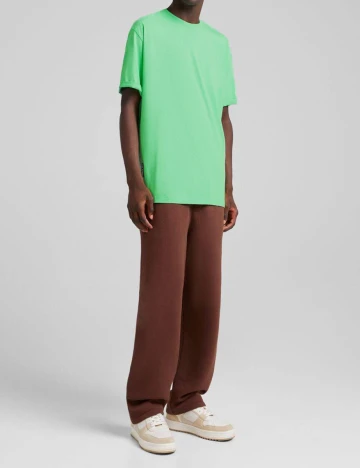 Tricou Bershka, verde, XL Verde