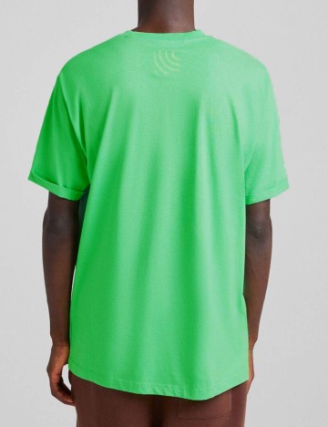 Tricou Bershka, verde, XL