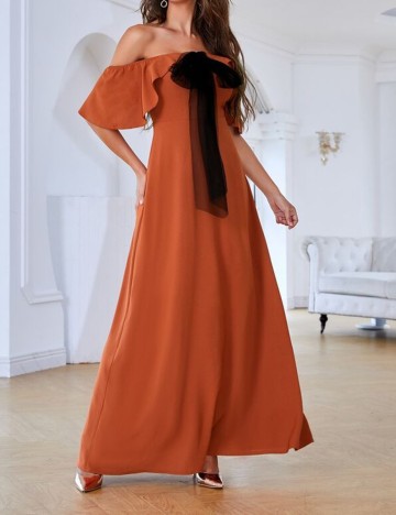 Rochie lunga SHEIN, caramiziu, S