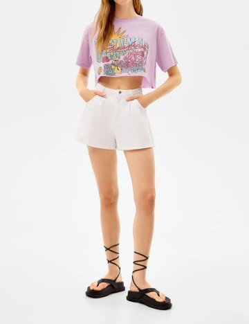 Top Bershka, mov, S