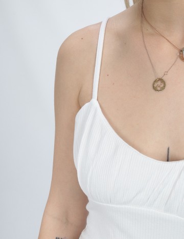 Rochie scurta Bershka, alb, XS