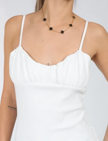 Rochie scurta Bershka, alb, M Alb