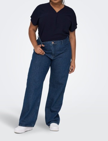 Bluza Only Carmakoma, bleumarin, 46