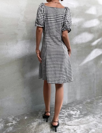 Rochie scurta SHEIN, alb-negru, L
