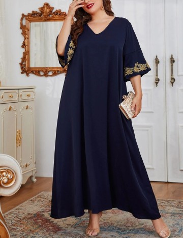 Rochie lunga SHEIN CURVE, bleumarin, 1 XL