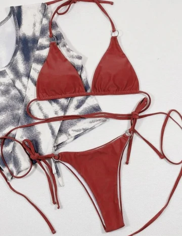 Costum de baie SHEIN, visiniu, S