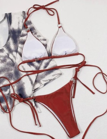 Costum de baie SHEIN, visiniu, S