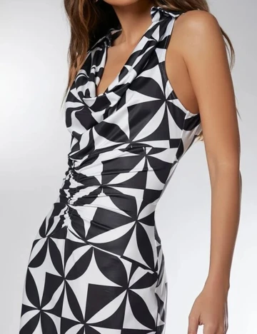 Rochie lunga SHEIN, alb/negru, XS