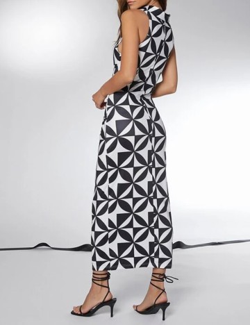 Rochie lunga SHEIN, alb/negru, XS