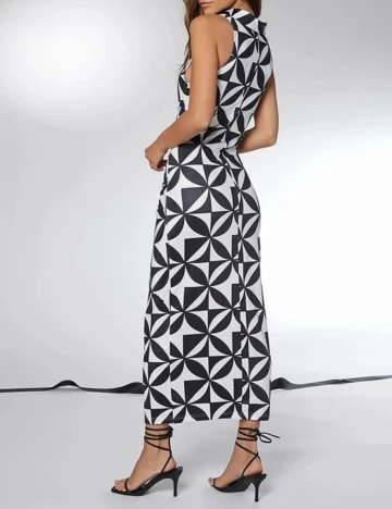 Rochie lunga SHEIN, alb/negru, XS