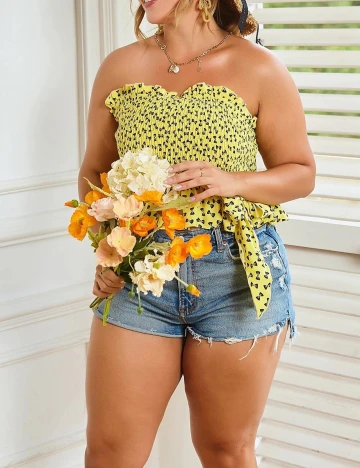 Top SHEIN Curve, galben, 1 XL