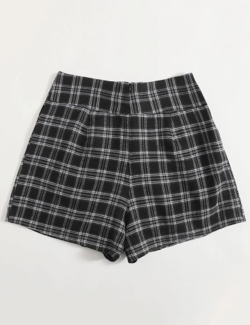 Pantaloni Scurti SHEIN CURVE, alb/negru, 0 XL
