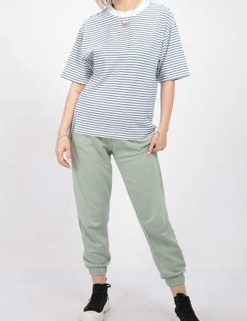Tricou House Brand, alb/albastru, XS