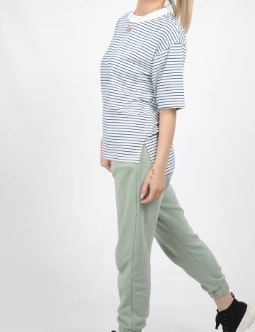 Tricou House Brand, alb/albastru, XS