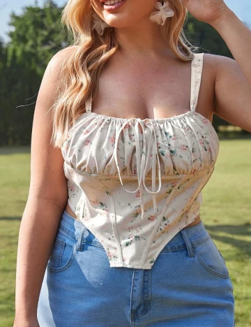 Top SHEIN CURVE, crem, 4XL