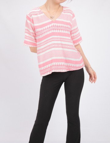 Bluza Only, roz/alb, M