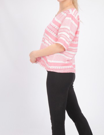 Bluza Only, roz/alb, M