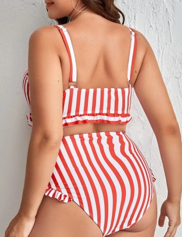 Costum de baie SHEIN Curve, rosu, 1 XL
