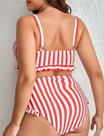 Costum de baie SHEIN Curve, rosu, 1 XL