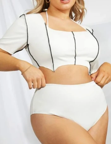 Costum de baie SHEIN CURVE, alb, 4XL Alb
