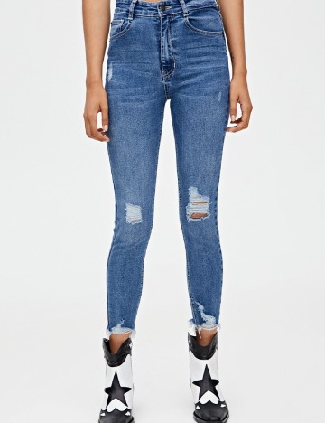 Blugi Pull&Bear, albastru, 36