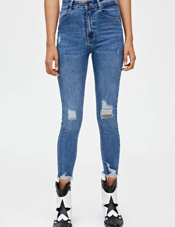 Blugi Pull&Bear, albastru, 36 Albastru