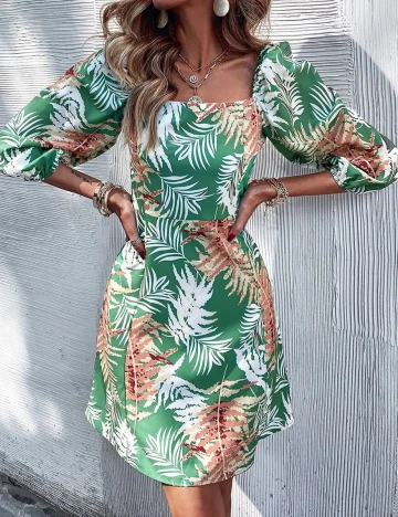 Rochie scurta SHEIN, verde, L