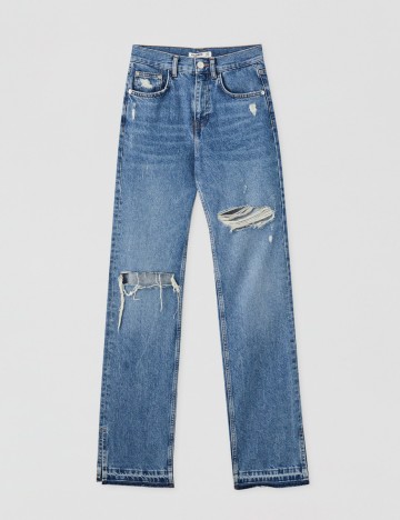 Blugi Pull&Bear, albastru, 36